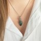 Naszyjnik Zoisyt z Rubinem stal chirurgiczna wisiorek handmade wirewrapping