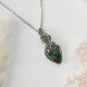 Naszyjnik Zoisyt z Rubinem stal chirurgiczna wisiorek handmade wirewrapping