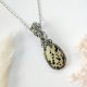 Naszyjnik Jaspis Dalmatyński stal chirurgiczna wisiorek handmade wirewrapping