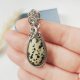 Naszyjnik Jaspis Dalmatyński stal chirurgiczna wisiorek handmade wirewrapping