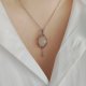 Naszyjnik Chalcedon 'Vilya' stal chirurgiczna wisiorek handmade wirewrapping