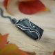 Tourmaline black II - srebrny wisior uniseks z surowym turmalinem