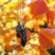 Tourmaline black II - srebrny wisior uniseks z surowym turmalinem