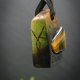 Wisiorek "Tygrysie oko w drewnie owocowym" –amulet zamknięty w kawałku drewna, pirografia, prezent, Wood Pendant, biżuteria, handmade