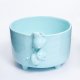 Miętowa miseczka śniadaniowa dwa misie - Polskie rękodzieło ceramiczne na prezent na owoce i drobiazgi - Lamabo Ceramics