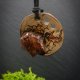 Wisiorek "Obsydian mahoniowy w drewnie owocowym" –amulet zamknięty w kawałku drewna, pirografia, prezent, Wood Pendant, biżuteria, handmade