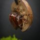 Wisiorek "Obsydian mahoniowy w drewnie owocowym" –amulet zamknięty w kawałku drewna, pirografia, prezent, Wood Pendant, biżuteria, handmade