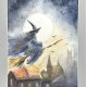 Lot czarownicy w księżycową noc. 30/42cm. Original Akwarela A3