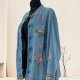 INDIGO MOON DŻINSOWA KURTKA ART&VINTAGE Z DEKORACYJNYM HAFTEM JASNO NIEBIESKI DENIM – ROZMIAR 48-52