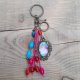 Brelok do kluczy w stylu boho z kaboszonem - Floral Bloom