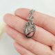 Naszyjnik Rodonit stal chirurgiczna wisiorek handmade wirewrapping