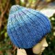ombre denim / czapka z jedwabiem