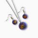 Komplet biżuterii z żywicy - kolczyki i wisiorek - LAWENDOWY BLASK