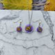 Komplet biżuterii z żywicy - kolczyki i wisiorek - LAWENDOWY BLASK