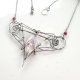 Oubli - Naszyjnik Wire Wrapping z Agatem i Rubinami – Ręcznie Wykonana Biżuteria Artystyczna