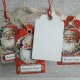 Bileciki, zawieszki, etykietki do prezentów 4 szt. z Mikołajem