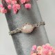 Bransoletka Kwarc Różowy sztywna stal chirurgiczna handmade wirewrapping