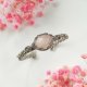 Bransoletka Kwarc Różowy sztywna stal chirurgiczna handmade wirewrapping