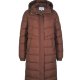 Brązowy Płaszcz Puchowy Zimowy 42 XL Długa Kurtka Ocieplana