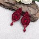 Kolczyki sutasz bordowe "Verra" wiszące z kryształkami