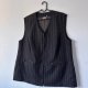 Ciemnoszara kamizelka w prążki, zapinana na suwak wełniana 4XL / 48