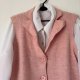 Różowa wełniana kamizelka vintage – kobiecy pastelowy old money styl