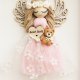 Pamiątka Chrztu Świętego dla dziewczynki - pudrowy róż Anioł Stróż