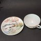 Cienkościenna porcelana iliżanka i spodek ręcznie malowene styl Kutani