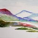 Góry- obraz  akwarela