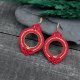 Kolczyki sutasz czerwone kółka "Jolly" lekkie okrągłe romantyczne