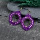 Kolczyki sutasz fioletowe kółka "Jolly" lekkie okrągłe romantyczne