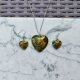 Komplet biżuterii z żywicy - kolczyki i wisiorek w kolorze zielonym - ZIELONA DUSZA