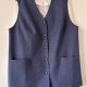 Elegancka granatowa kamizelka o prostym, wydłużonym kroju 5XL / 50