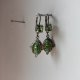 Kolczyki vintage z zielonymi kryształkami