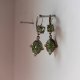 Kolczyki vintage z zielonymi kryształkami