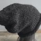 black moher z lnem czapka hand made