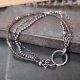 Bransoletka z kwarcem dymnym i łańcuszkiem