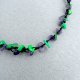 Zielone iskierki Naszyjnik na czarnym lnie