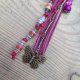 Brelok do kluczy w stylu boho z kaboszonem - Pink Bird Charm