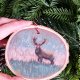 Drewniana, ręcznie robiona ozdoba choinkowa Jeleń, możliwa personalizacja