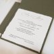 Zimowe zaproszenia ślubne minimalistyczne zielone