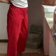 Czerwone eleganckie spodnie z podwyższonym pasem Essence Rozmiar 4XL / 48 / 20