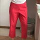 Czerwone eleganckie spodnie z podwyższonym pasem Essence Rozmiar 4XL / 48 / 20