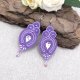 Kolczyki sutasz lawendowe fioletowe "Verra" długie z kryształkami