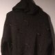 czarny moherowy sweter z kapturem hand made %