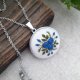 Haftowany medalion - niebieski