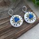 Haftowane kolczyki - niebieskie