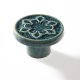Ceramiczna gałka do mebli zielono-niebieska, wz.2