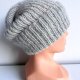 Ręcznie robiona czapka damska MORGANA Alpaka z Jedwabiem 9020/35 Perłowy Szary - od ręki