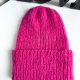 Ręcznie robiona czapka damska MORGANA Merynos, Alpaka z Jedwabiem 08/18 Fuksja - od ręki